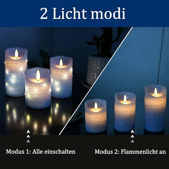 danip Sky Blue LED Flameless Candle, - Image 4