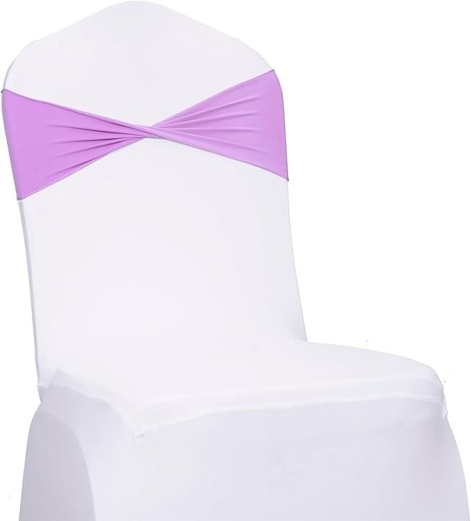 MDS Pack of 250 Spandex Chair Sashes Bows Elastic Stretch Dining Chair Bands - Image 3