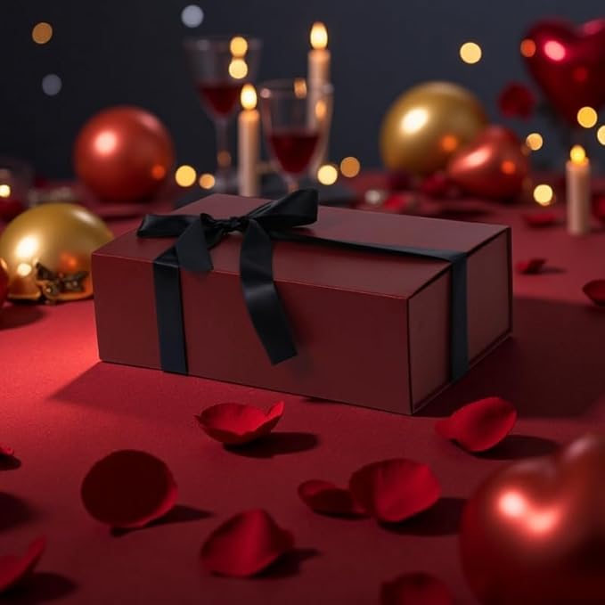 Large Burgundy Gift Box, 13.75"x9"x4.5", Gift Boxes - Image 6
