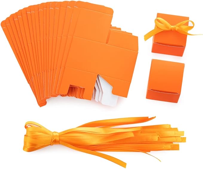 AWELL Orange Gift Candy Box Bulk 2x2x2 inches - Image 3