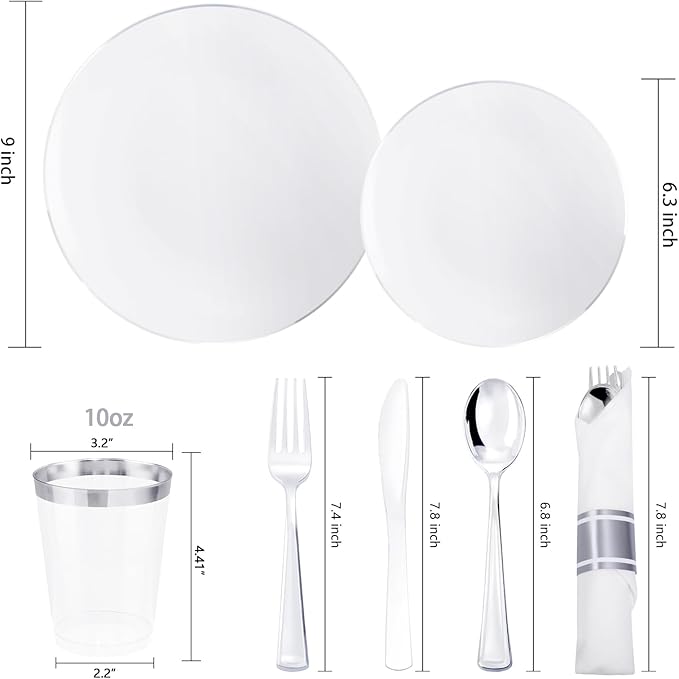 KIRE 350 PCS Plastic Dinnerware Set - Image 3