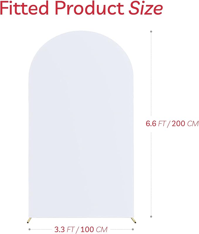 Arch Backdrop Stand Cover 6.6Ft White Thick Spandex Fabric Arch Backdrop Cover - Image 6