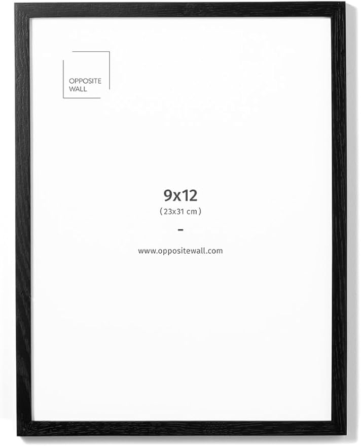Opposite Wall - 9x12 in - Black Oak Wood Picture Frame - Lightweight, Versatile by OppositeWall