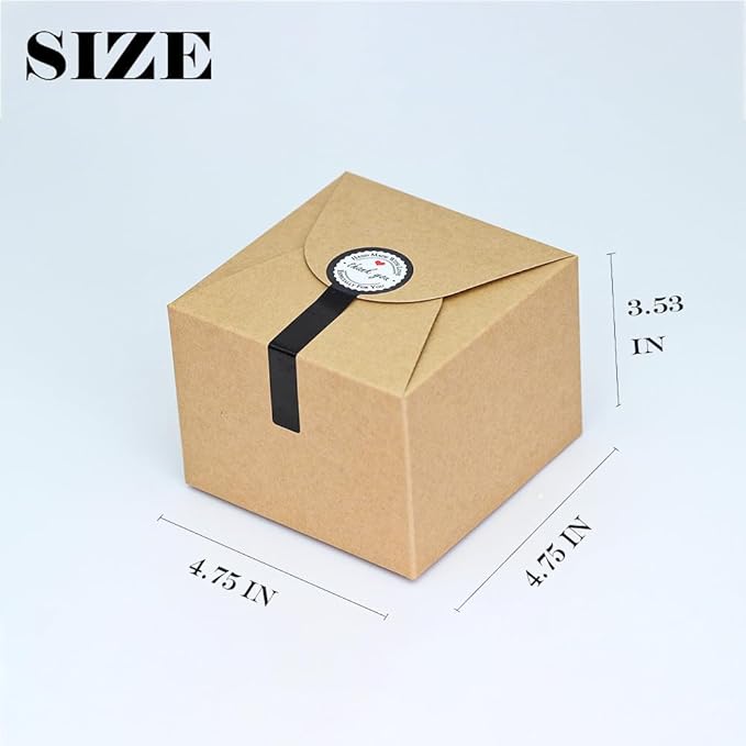 Brown Gift Box with Stickers, 10 Pack Small Cute Boxes - Image 3