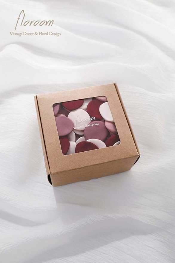 Floroom 300pcs Rose Petals Burgundy Maroon Faux Silk Flower Petals - Image 7