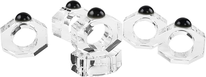 Crystal Napkin Rings Holder Silver Diamond Napkin Rings Pack of 6 Pieces by kitComhomekitchen