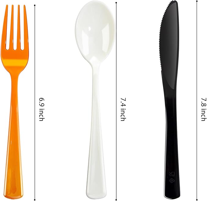 NOCCUR 180PCS Halloween Plastic Silverware Set - Image 2