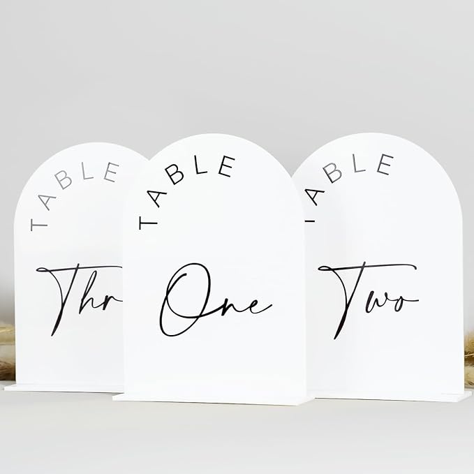 JINMURY White Arch Wedding Table Numbers 1-15 by JINMURY