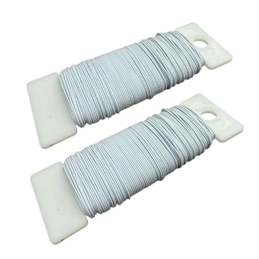 76Yards 22Gauge White Metal Floral Wire Flexible Paddle Florist Garden Wire by Unknown