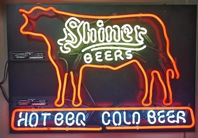 Neon Signs Compatible for Shiner Beer Hot Bbq Cold Beer, Real Handmade Neon - Image 2