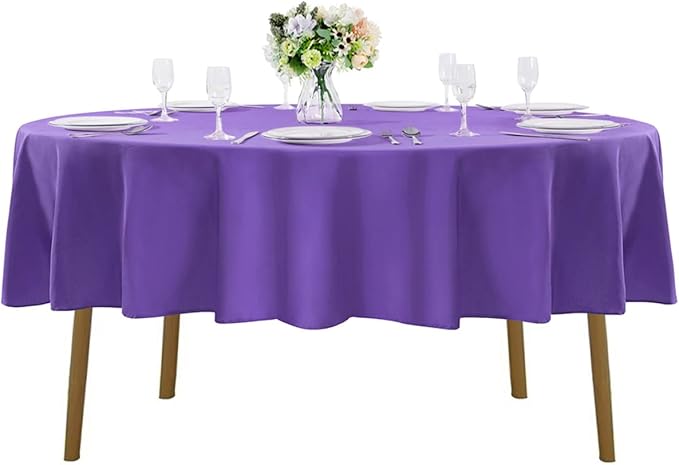 70 inch Round Tablecloth Washable Polyester Table Cloth Decorative Table Cover by Cupuamon