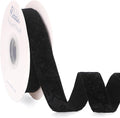 Ribbli Black Velvet Ribbon 1 Inches Luxury Crinkled Black Christmas Ribbon by Ribbli