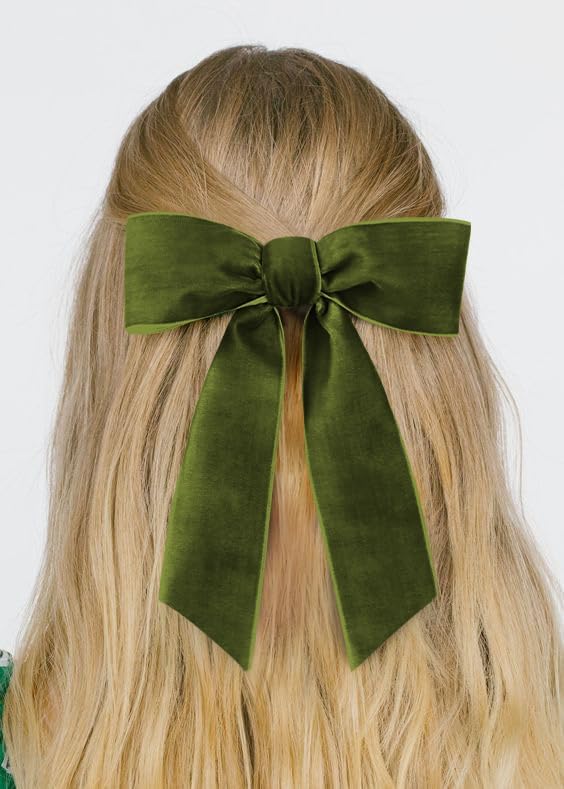 Olive Green Velvet Ribbon 1.5'' 25 Yards - Image 3