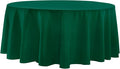 Round Tablecloth 2 Pack 108 Inch Dark Green Tablecloths Washable Decorative by AOCOZHomeLifeMuseum