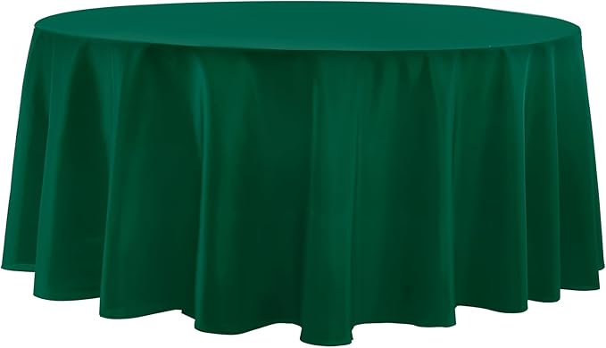 Round Tablecloth 2 Pack 108 Inch Dark Green Tablecloths Washable Decorative by AOCOZHomeLifeMuseum