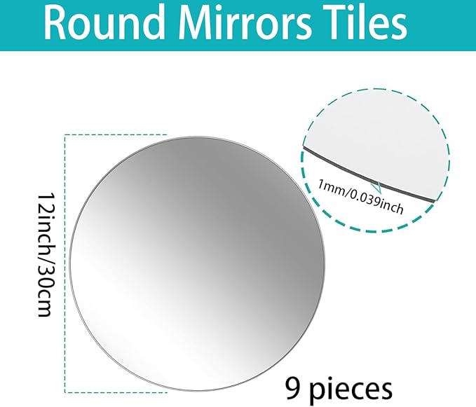 9PCS Round Mirrors for Centerpieces, 12 Inch Acrylic Mirrors Candle Plate - Image 3
