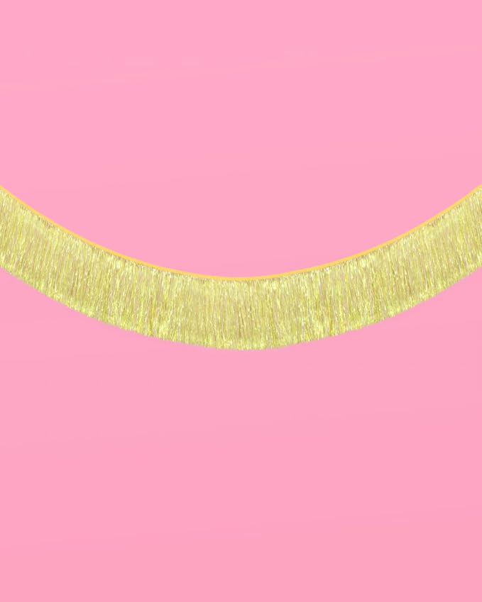 xo, Fetti Yellow Fringe Banner - 5 Ft. | Groovy Bachelorette Party Decorations - Image 6