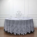 Tableclothsfactory 120" White Premium Lace Round Tablecloth by TABLECLOTHSFACTORY
