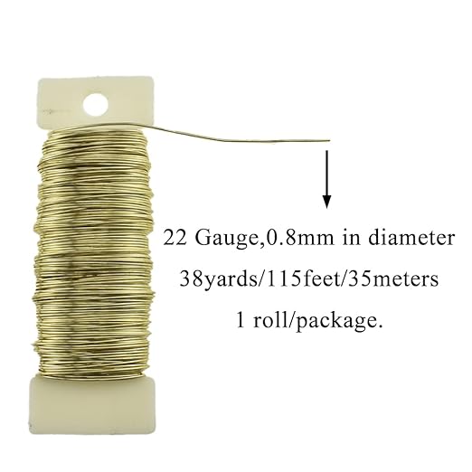 HAHIYO 22Gauge Golden Floral Wire - Image 2