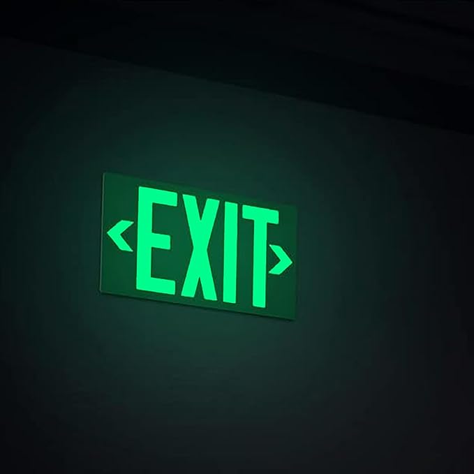 Photoluminescent Exit Sign, Glow In The Dark Aluminum Exit Sign Green - Image 9
