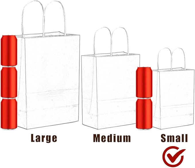 qiqee 100Pcs Small Size Paper Gift Bags - Image 7