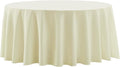 Round Tablecloth 2 Pack 90 Inch Ivory Tablecloths Washable Decorative Linen by AOCOZHomeLifeMuseum