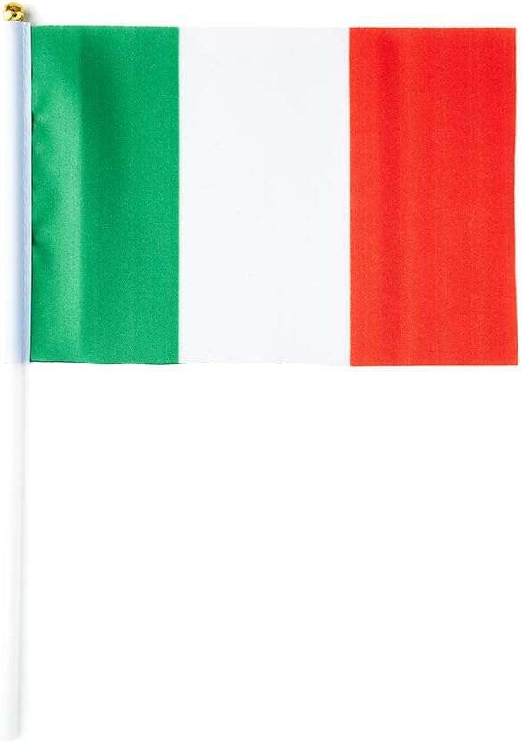 Italy Flag Italian Flag, Small Mini Handheld Italy Flags on Stick - Image 2