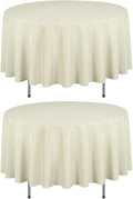 LTC LINENS 2 Pack 90 Inch Round Tablecloth Beige by LTCLINENS