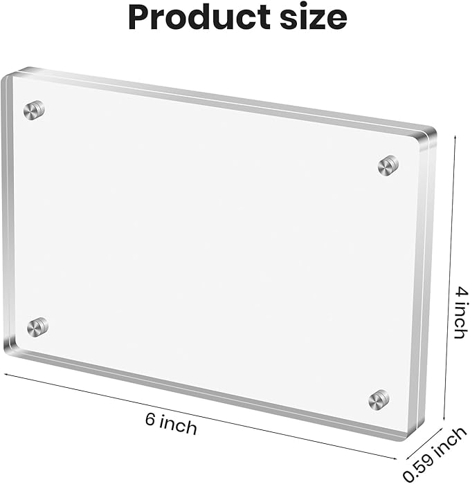 Acrylic Magnetic Photo Frame, 4x6 Inch Double-sided Magnetic Photo Frame - Image 2