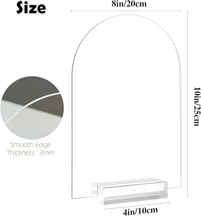 6 Pack 8x10 Inch Clear Arch Acrylic Sign - Image 2