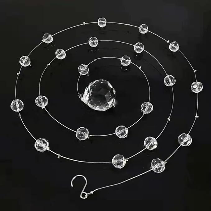 Crystal Beaded String Clear Glass Beads Garland Strands Hanging Wedding Arch - Image 2