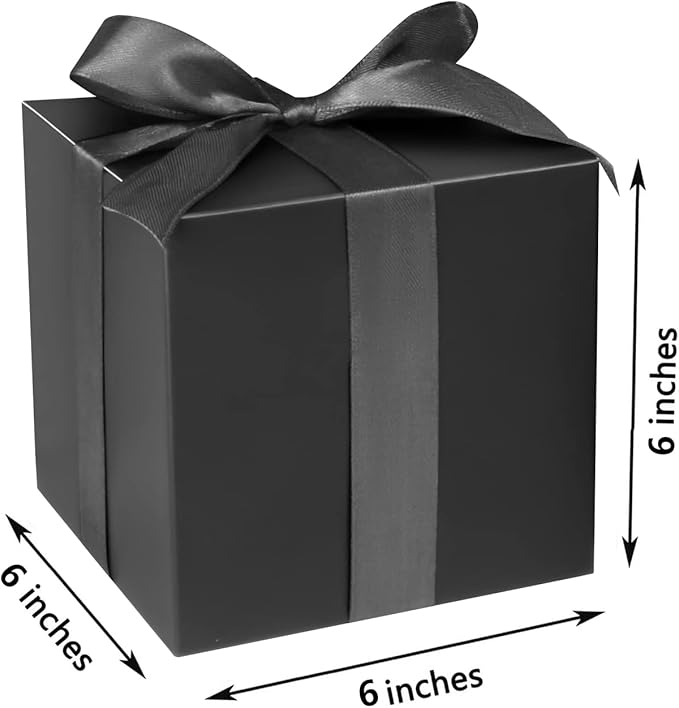 COTOPHER Small Gift Boxes 25 Pack 6x6x6 inches Black Gift Boxes - Image 5
