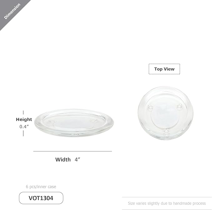 WGV Tea Light Votive Candle Holder Plate 4" W, Small Home Accent Decor - Image 2