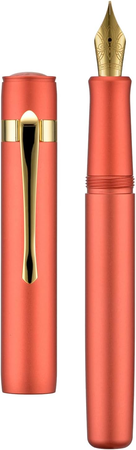 Hongdian M2 Black Forest Mini Fountain Pen, Fine Soft Golden Nib & Sleek Shape - Image 9