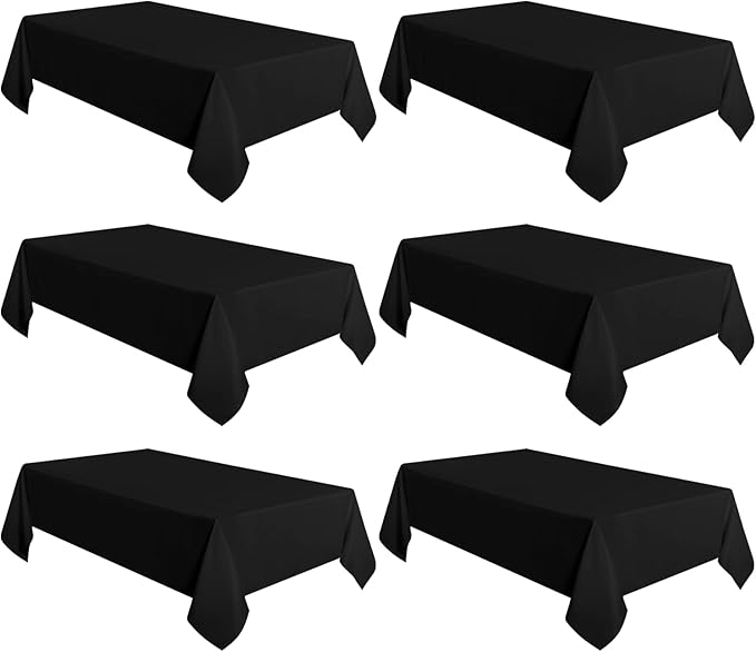 sancua 6 Pack Black Tablecloth 60 x 120 Inch, Rectangle Table Cloth - Image 8