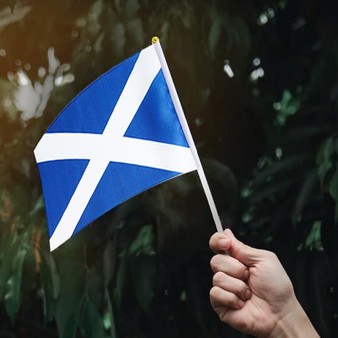 Scotland Flag Scottish Flag, Small Mini Handheld Scotland Flags on Stick - Image 6