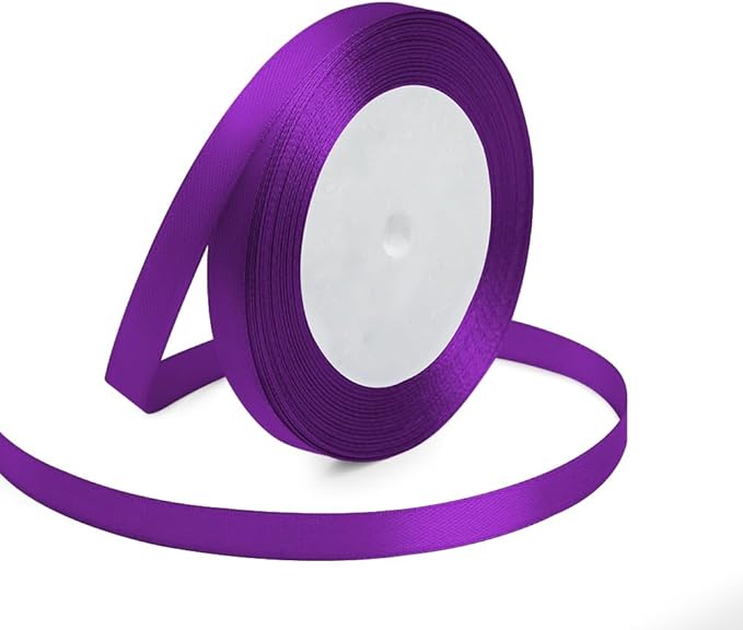 KMER LIFE 3/8 Inches x 25 Yards Purple Satin Ribbon Solid Fabric Ribbons by KMERLIFE