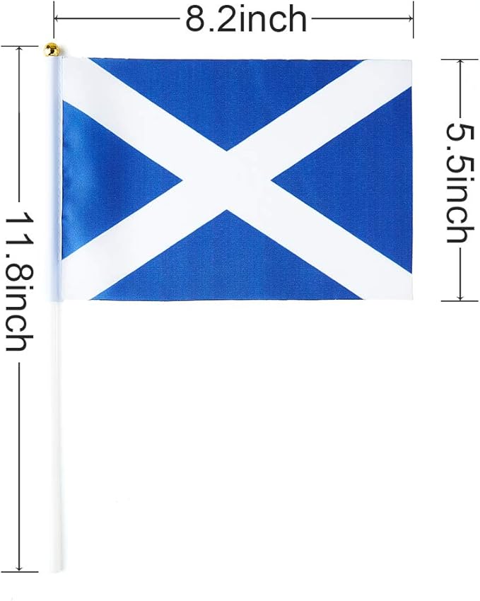 Scotland Flag Scottish Flag, Small Mini Handheld Scotland Flags on Stick - Image 3