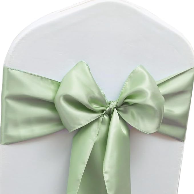 50 Pack Satin Sage Green Chair Sashes - Image 7