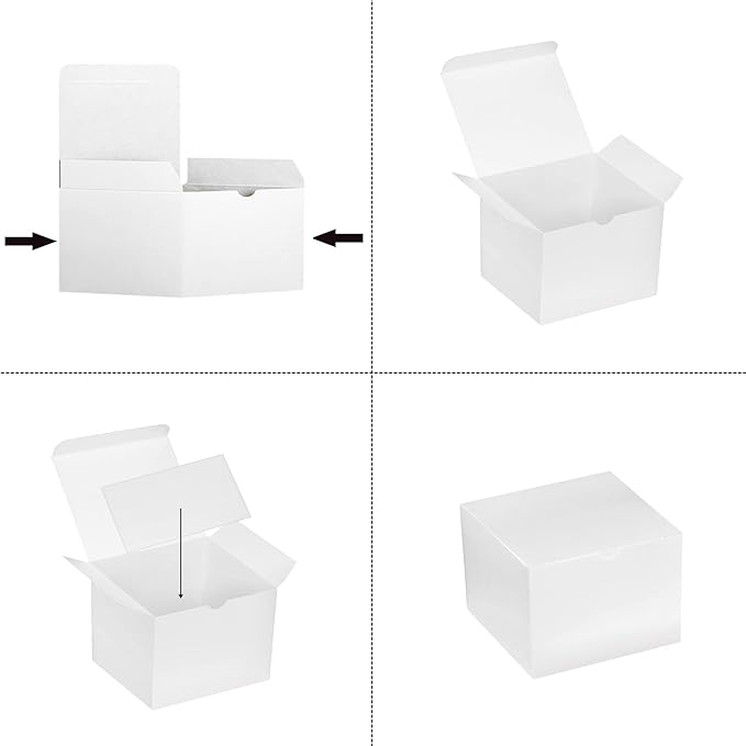 Xxcxpark 30 PCS White Gift Boxes 5x5x3.5 Inches, Decorative Party Favor Kraft - Image 5