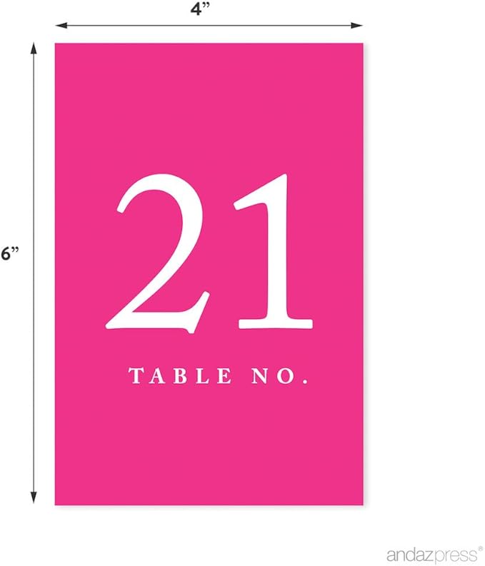 Andaz Press Table Numbers 21-40 on Perforated Paper, 4x6-inch Single Sided Sign - Image 2