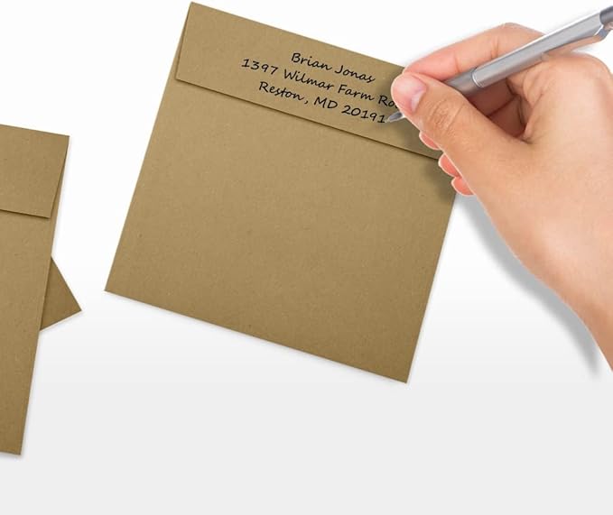 LUXPaper Square Invitation Envelopes | Peel & Press | 5" x 5" | Grocery Bag - Image 6
