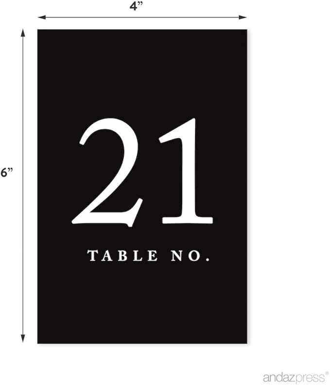Andaz Press Black 4x6-Inch Minimalist Table Numbers 21-40, Tabletop Mount - Image 2