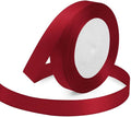 Wine Red Ribbon 5/8 Inches x 25 Yards, Wine Red Satin Fabric Silk Ribbon by KMERLIFE