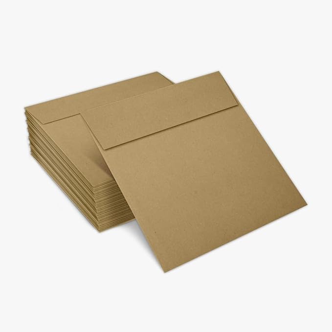 LUXPaper Square Invitation Envelopes | Peel & Press | 5" x 5" | Grocery Bag - Image 5
