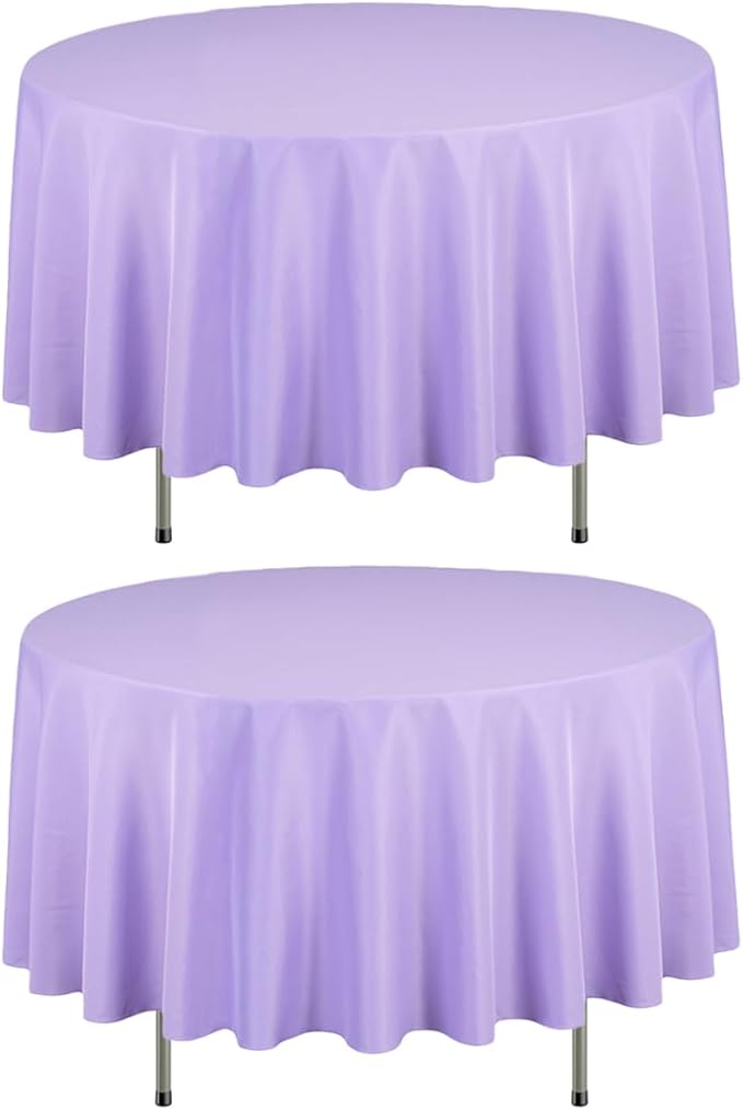 LTC LINENS 2 Pack 90 Inch Round Tablecloth Lavender by LTCLINENS