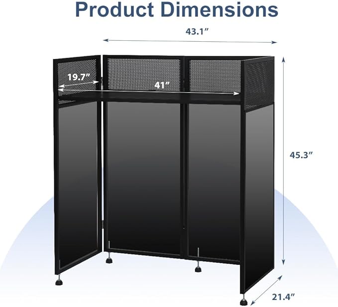 LUCKUP Portable DJ Booth 41"L x 20"W DJ Facade - Image 7
