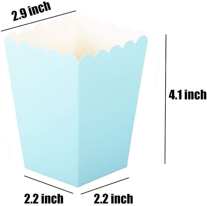 YESON Light Blue Popcorn Boxes Mini Paper Popcorn Box - Image 2