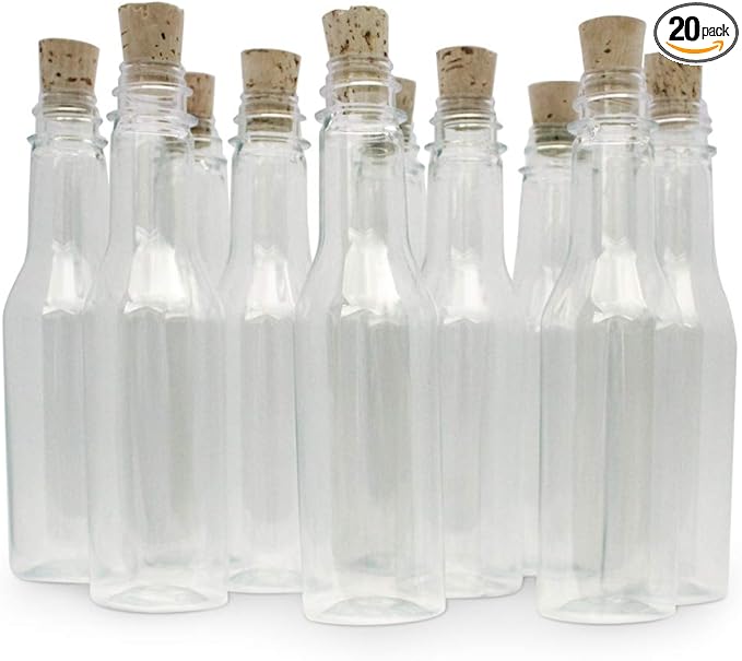 Plastic Bottles & Corks for Bottle Message Invitations, Announcements, DIY Craft by InvitationinaBottle