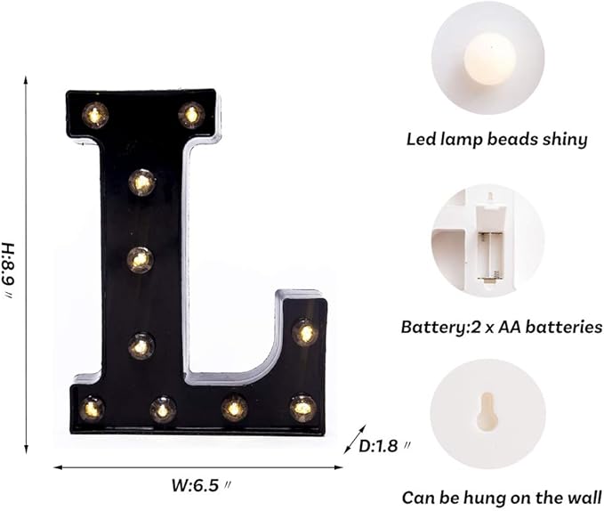 Foaky Black LED Marquee Number Lights Sign Light Up Marquee Number Lights Sign - Image 3